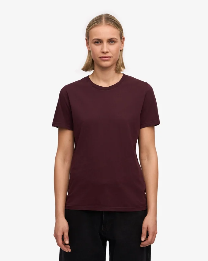 Light Organic Tee für Damen – Oxblood-Rot