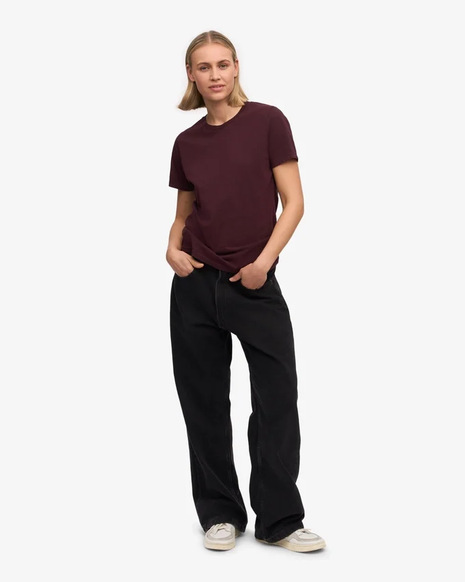 Light Organic Tee für Damen – Oxblood-Rot