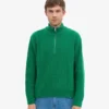 Merino-Pullover mit Troyer – Kellygrün