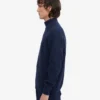 Merino-Pullover mit Troyer – Marineblau