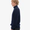 Merino-Pullover mit Troyer – Marineblau