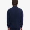 Merino-Pullover mit Troyer – Marineblau