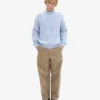 Merino-Pullover mit Troyer – Polarblau