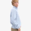 Merino-Pullover mit Troyer – Polarblau