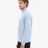 Merino-Pullover mit Troyer – Polarblau