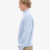 Merino-Pullover mit Troyer – Polarblau