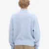Merino-Pullover mit Troyer – Polarblau