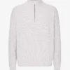 Merino-Pullover mit Troyer – Snow Melange