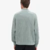 Merino-Pullover mit Troyer – Stahlblau