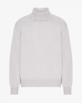 Merino-Rollkragenpullover – Snow Melange