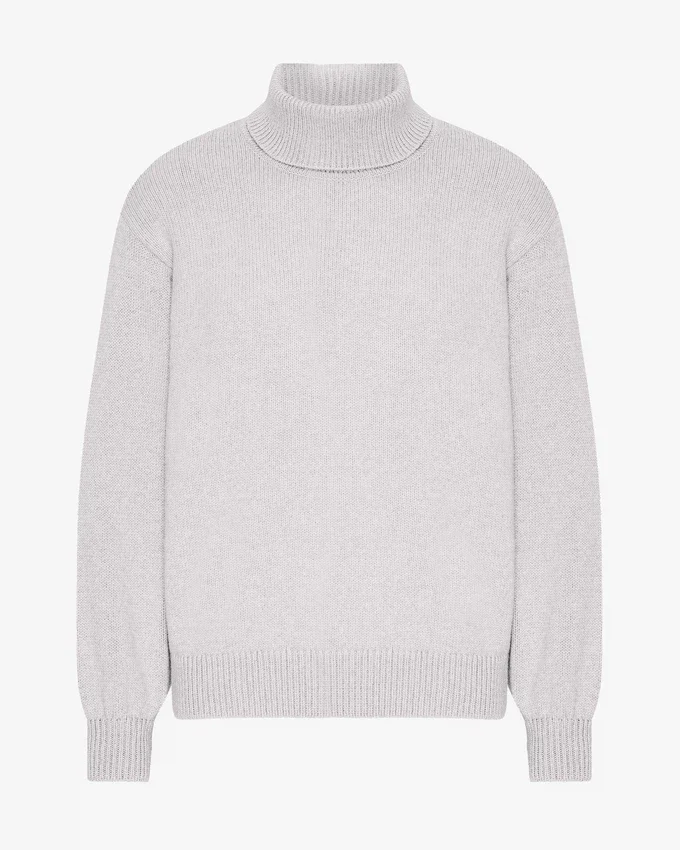Merino-Rollkragenpullover – Snow Melange