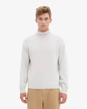 Merino-Rollkragenpullover – Snow Melange
