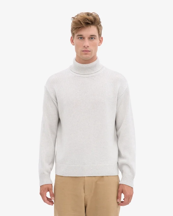 Merino-Rollkragenpullover – Snow Melange