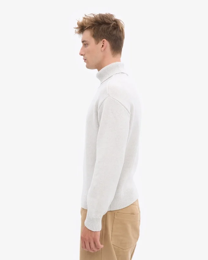 Merino-Rollkragenpullover – Snow Melange