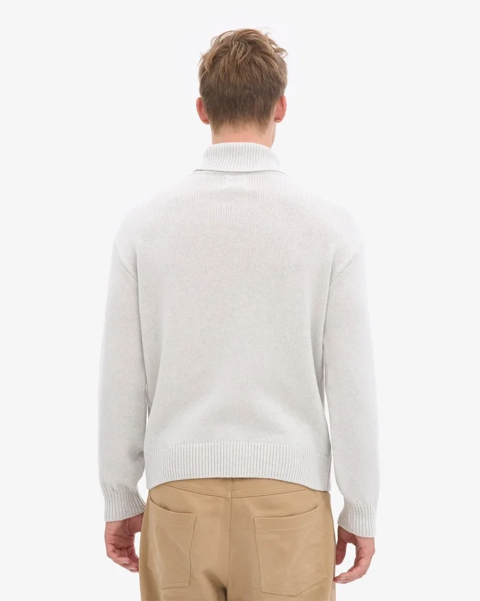 Merino-Rollkragenpullover – Snow Melange