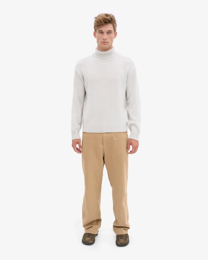 Merino-Rollkragenpullover – Snow Melange