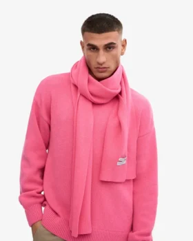 Merino-Wollschal – Bubblegum-Rosa