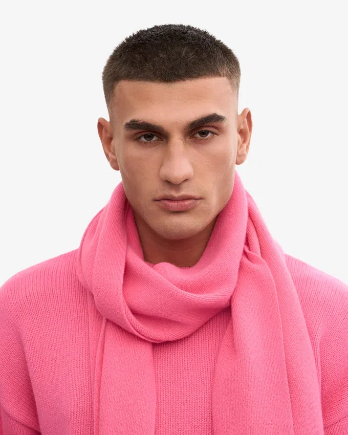 Merino-Wollschal – Bubblegum-Rosa