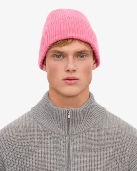Merinowolle-Mütze – Bubblegum-Pink