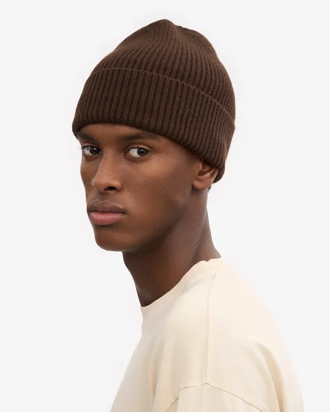 Merinowolle-Mütze – Kaffeebraun