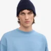Merinowolle-Mütze – Marineblau