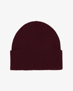 Merinowolle-Mütze – Oxblood-Rot