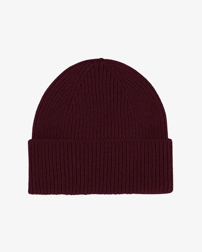 Merinowolle-Mütze – Oxblood-Rot