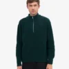 Merinowolle-Pullover mit Troyer – Oxblood-Rot