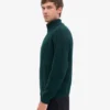 Merinowolle-Pullover mit Troyer – Oxblood-Rot