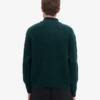 Merinowolle-Pullover mit Troyer – Oxblood-Rot