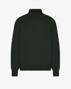 Merinowolle-Rollkragenpullover – Jägergrün