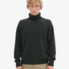 Merinowolle-Rollkragenpullover – Jägergrün