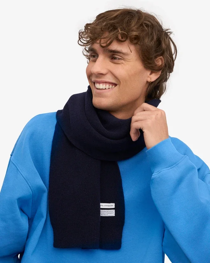Merinowollschal – Marineblau