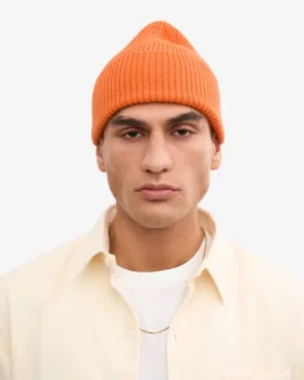 Mütze aus Merinowolle – gebranntes Orange