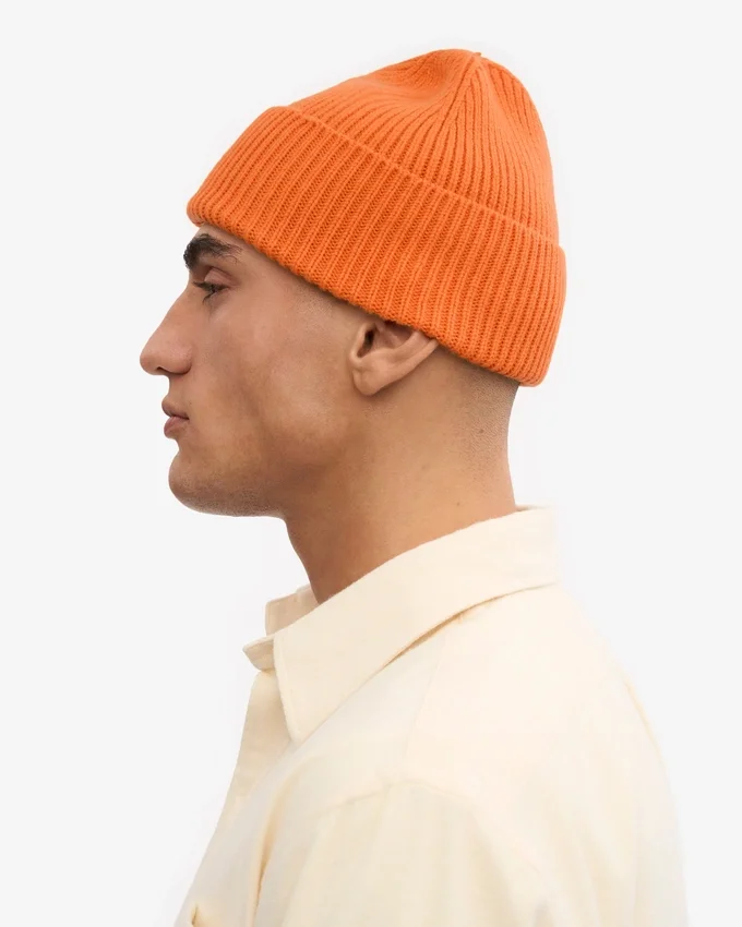 Mütze aus Merinowolle – gebranntes Orange