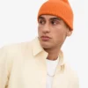 Mütze aus Merinowolle – gebranntes Orange