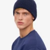 Mütze aus Merinowolle – Marineblau