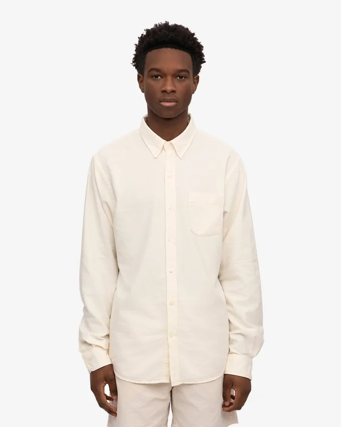 Organic Button Down-Hemd mit Knopfleiste – Elfenbeinweiß