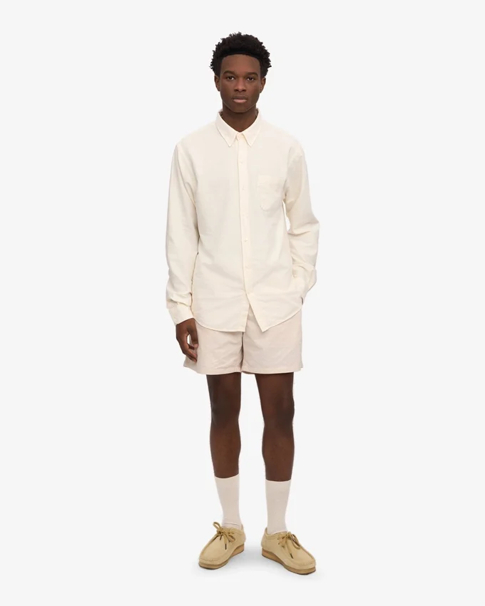 Organic Button Down-Hemd mit Knopfleiste – Elfenbeinweiß