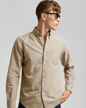 Organic Button Down Hemd mit Knopfleiste – Jägergrün