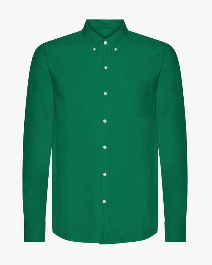 Organic Button Down Hemd mit Knopfleiste – Kellygrün