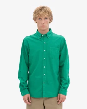 Organic Button Down Hemd mit Knopfleiste – Kellygrün