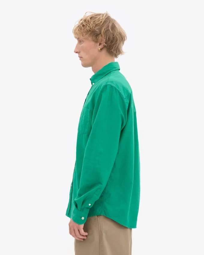 Organic Button Down Hemd mit Knopfleiste – Kellygrün
