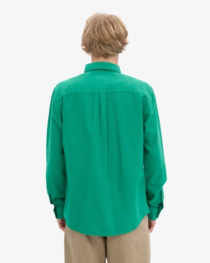 Organic Button Down Hemd mit Knopfleiste – Kellygrün