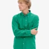 Organic Button Down Hemd mit Knopfleiste – Kellygrün