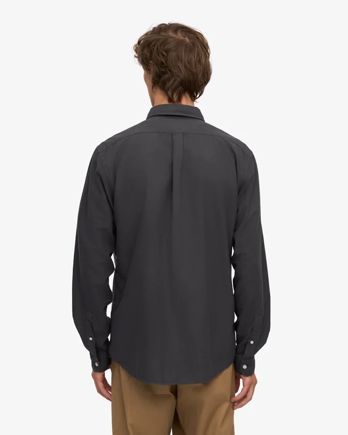 Organic Button Down Hemd mit Knopfleiste – Lavagrau