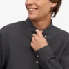 Organic Button Down Hemd mit Knopfleiste – Lavagrau