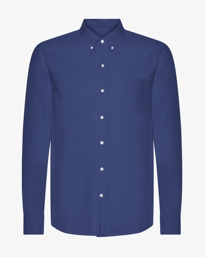 Organic Button Down-Hemd mit Knopfleiste – Marineblau