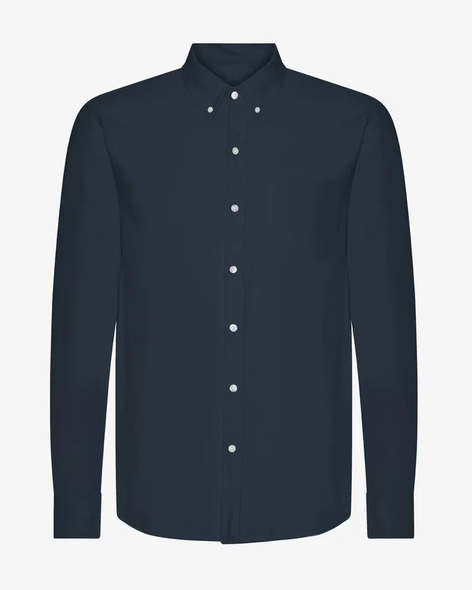 Organic Button Down-Hemd mit Knopfleiste – Marineblau