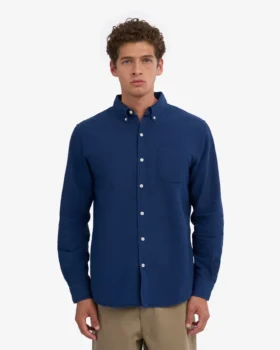 Organic Button Down-Hemd mit Knopfleiste – Marineblau